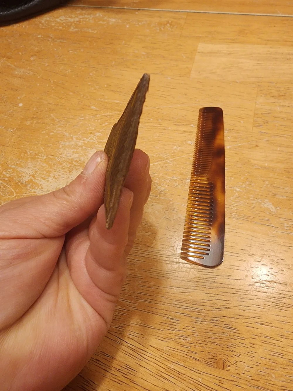 Rare VintageLouis Vuitton Tortoiseshell-Pattern Pocket Comb with Monogram Sleeve